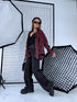 Striped blouse "CITY LIMITS H11813" - BLACK WITH BURGUNDY